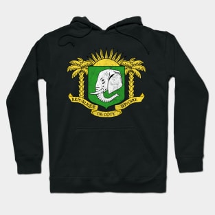 Ivory Coast / Faded Vintage Style Flag Design Hoodie